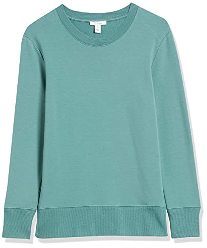 Daily Ritual Women's Long-Sleeve Crewneck Sweatshirt With Side Cutouts, Dark Sage Green, Large #TOP2