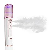 withthesun Nano Facial Mister, Cool Mist Face Steamer with 2 Spray Nozzle, USB Rechargeable, Visual Water Tank, Nano Mister for Eyelash Extensions, Skin Care, Daily Makeup, Deep Hydrating-Pink