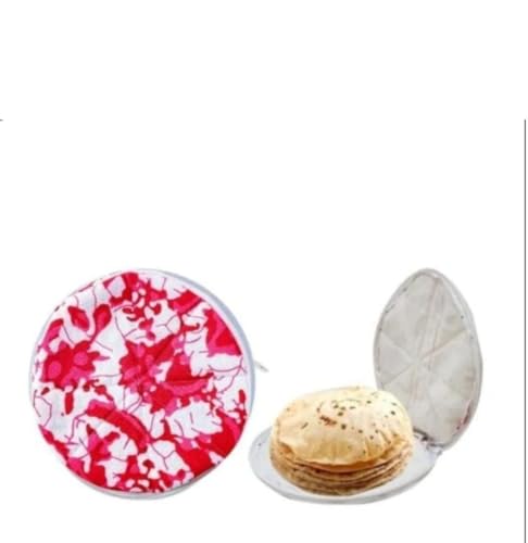 Image of Insulated Roti Cover with Zip - Premium Chapati Cloth Bag for Hot Fresh Roti | Roti Insulation Bag | Chapati Cover Cloth for Casserole | Roti Pouch for Kitchen (Pack of 6)