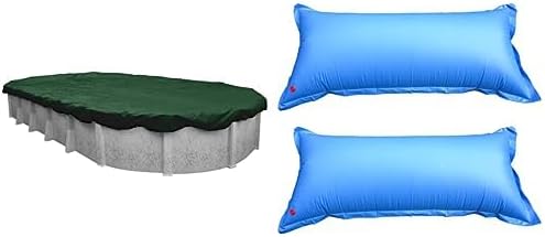 Pool Mate 321625-4-PM Winter Pool Cover with Pillows, Heavy-Duty Green, 16 x 25 ft Above Ground Pools