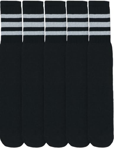 Image of ToBeInStyle Unisex Knee High Cotton Tube Athletic Thick Socks w /Stripe Top