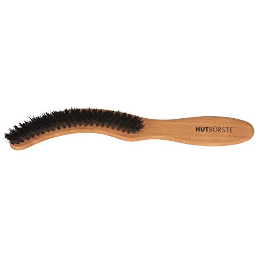 Breiter Brosse à Chapeau Brosse Textile Brosse pour Le Nettoyage des Chapeaux en Feutre - en Véritable Bois de Poirier et Poils Naturels - Forme Ergonomique Cover