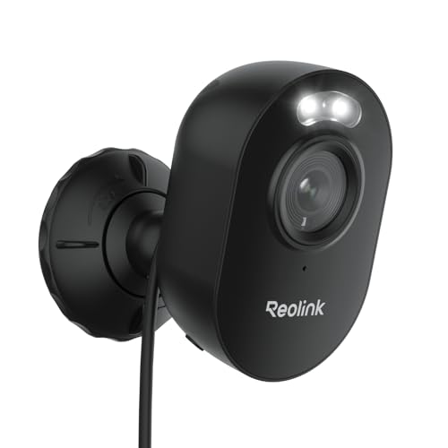 Reolink 2K 4MP Camara Vigilancia WiFi Exterior Visión Nocturna a Color, Wi-Fi Banda Dual 2,4/5GHz, Detección de Movimiento con Alertas, Enchufable, Comunicación Bidireccional, Lumus Negro