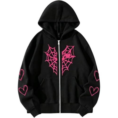 Hooded Zipper Cardigan Hoodie 3D Printing Fashion,Black Gothic Hoodies for Men and Women Y2k Sweatshirts 2000s Clothes (COLOR6,Small)