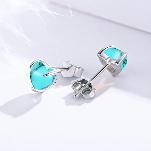 Cuoka 925 Sterling Silver Turquoise Earrings,I Love You to The Moon and Back Bracelet Set,Turquoise Jewelry Gift for Women Girls - Image 5