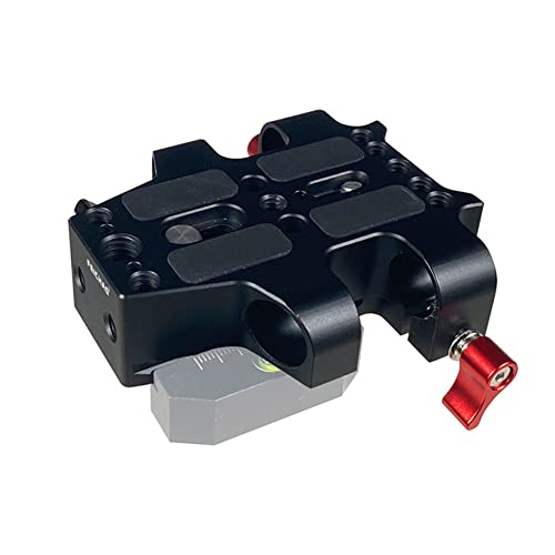 Placa de base de tripé universal para gaiola de câmera de 6,3 mm e 9,5 mm com braçadeira de trilho d
