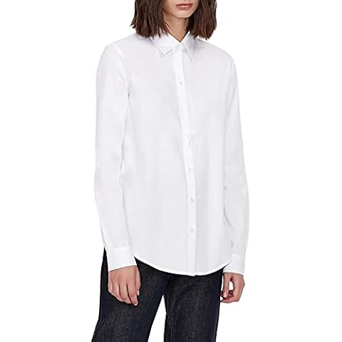 Armani Exchange Women's Casual & Elegant Blouse, White (Optic White 1000), Large Cover