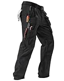 IGOLUMON Men's Stretch Tactical Pants, Ripstop Cargo Pants Outdoor Lightweight EDC Hiking Work Pants with 10 Pockets, Black