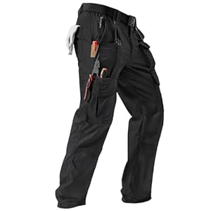 IGOLUMON Men’s Stretch Tactical Pants, Ripstop Cargo Pants Outdoor Lightweight EDC Hiking Work Pants with 10 Pockets
