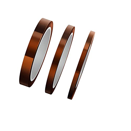 Bessy shop 3 Rolls of Kapton tapeHitzebeständiges Klebeband Kapton Tape HohenTemperaturen Klebeband Polyimid Elektronik Isolierband