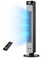 Ezify Tower Fan with Remote, 7.3 m/s Powerful Airflow & 30 dB Quiet Mode, 90° Oscillation, 6 Speeds, 12H Timer, Quiet Cooling Tower Fans for Bedroom, Home Office