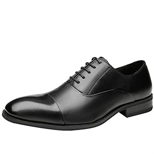 Zapatos de vestir para hombres de diseño clásico con puntera redonda y suela de alta tracción