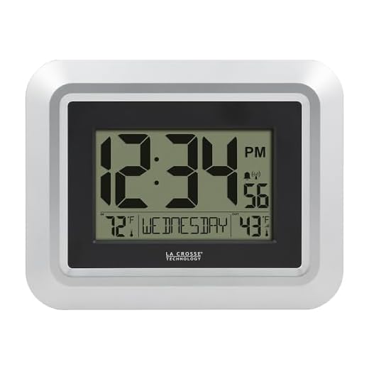 La Crosse Technology 513-1918S-INT Atomic Digital Wall Clock with Outdoor Temperature