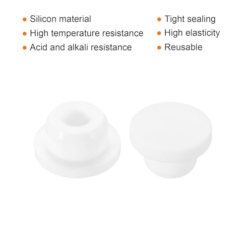 Image of MECCANIXITY 15pcs T-Shaped Silicone Plugs 20mm 3 /4 Inch Dia Snap in Plug Hole Seal Cover Round Rubber Stopper for Kitchen Rubber Bulkheads Waterproof Sealing Plugs White