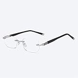 [page_title]-Alter Anti-Müdigkeit Anti-Blue Lesebrille Diamond Trim Borderless Presbyopic Brille Silver Frame 200 °