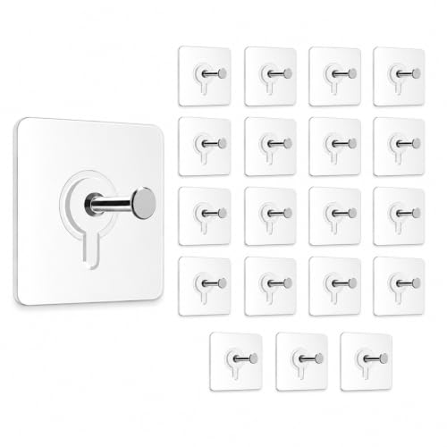 Image of CERLINK Photo Frame Hooks for Wall Without Drilling,Self Adhesive Hooks for Wall Heavy Duty Strong Nail Free for Hanging Photo Frame (Pack 20)