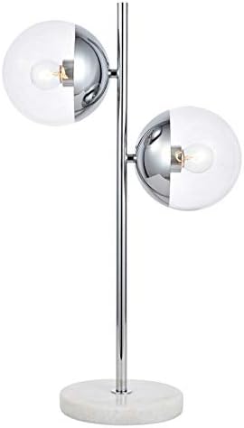 Eclipse 2-Light Table Lamp in Chrome & Clear