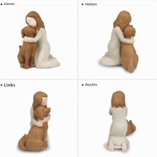 Niejgay Love My Dog Figuren-Statuen, Hundeengel-Freundschafts-Erinnerungsgeschenke, Geformte Handbemalte Figuren für Hundeliebhaber, Schwarz, Einfach zu Verwenden