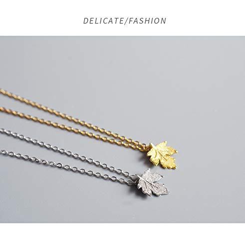 Fashionable creative natural leaves hemp maple leaf pendant necklace with collarbone chain3