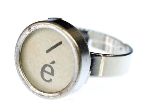 Miniblings Llavero de Colon Eszett máquina de Escribir Upcycling Negro - anillio de la joyería Que Manera Hecha a Mano con el Motivo de Que el tamaño de uno Ajustable