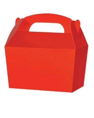 EliteKoopers 10 Pcs Plain Paper Treat Cupcake Box For Gift Party Birthday Loot Bag (Red)