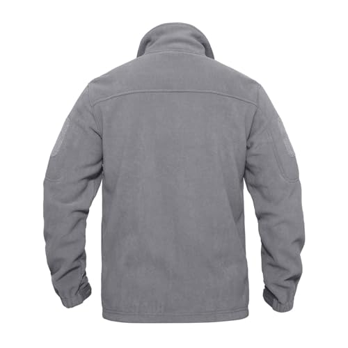 Image of KEFITEVD Men's Tactical Fleece Jackets Full Zip Casual Outdoor Winter Warm Jacket Multi Pockets