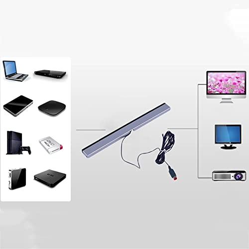 Replacement Wired Remote Motion Sensor Bar Reciever With Bracket For Nintendo Wii/Nintendo Wii U (With Bracket) #TOP5