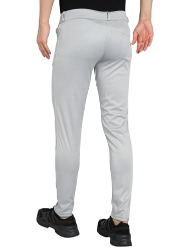 Image of PRAACHIS Men Lycra Stretchable Track Pant with Curved & Zipper Pocket with One Patch Pocket in Back | Regular Fit Lower for Men | Dry Fit Mens Dryfit Track Pant for Casual & Workout - Grey-28