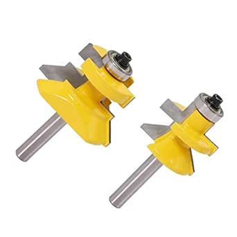 Matched Tongue &Groove V Notch Router Bits Woodworking Cutter : Amazon ...
