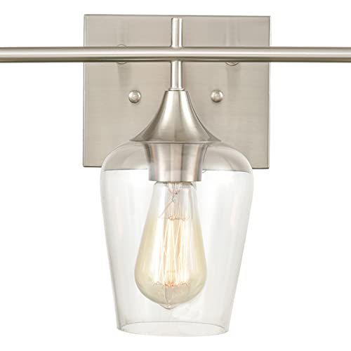 Tengiants Bath Vanity Wall Light Glass Shade Over Mirror 3-Light Wall Sconces Brushed Nickel Finish #TOP2