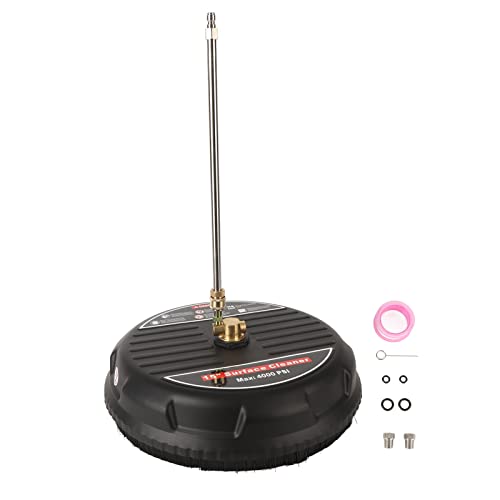 15 Pressure Washer Surface Cleaner, 4000 PSI Power Washer Surface Cleaner Attachment with 1/4 Quick Connector, Extension Wand for Cleaning Driveway, Sidewalk, Garden, Patio