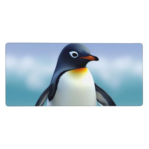 Tapis de souris XXL pingouin 90x40 cm antidérapant et étanche pour bureau