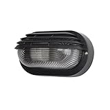  Aplique exterior oval Canopus pequeño 1xE27 negro