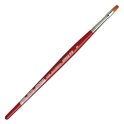 Image of da Vinci Watercolor Series 5880 CosmoTop Spin Paint Brush, Flat Synthetic with Red Handle, Size 4 (5880-04)