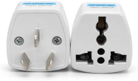 Hi-Plasst India to Australia Plug Adapter (Pack of 2), Type-I 3-Pin Universal Socket Adapter for Indian Plugs, Australian Travel Adapter for Australia, New Zealand, China, Argentina & Fiji, 10A 250V