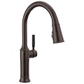 Delta Renaldi Oil Rubbed Bronze Kitchen Faucet with Pull Down Sprayer, Modern Single Hole Kitchen Sink Faucet, Single Handle, Venetian Bronze 9184-RB-DST
