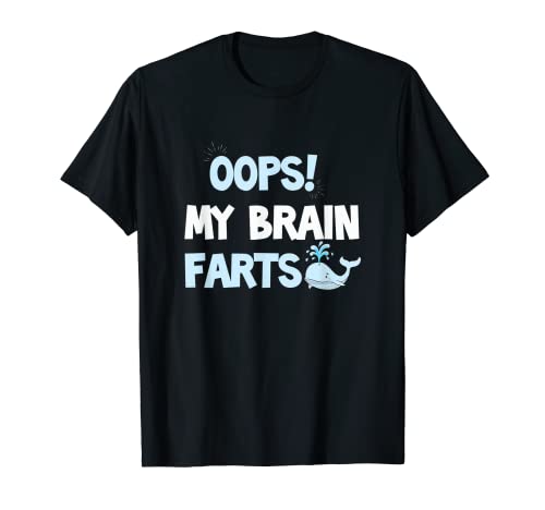 Funny My Brain Farts Whale Fountain Dolphin Trainers regalo Camiseta