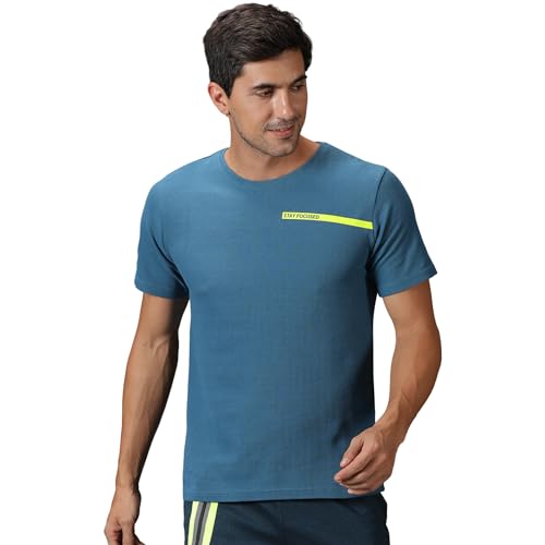 Image of DOMIN8 Men's Breathable Polyester Sports Gym T-Shirt Blue