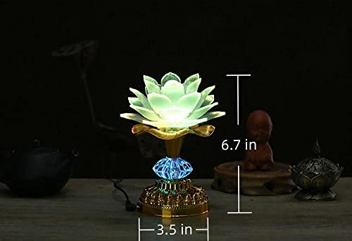 Omeet OMNL078B Colorful Led Lotus Buddhist Lamp, Gradient Buddha Light thumb #3