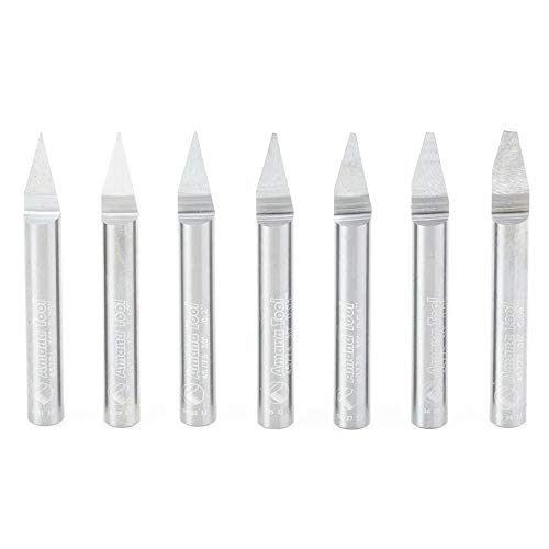 Amana Tool - 45779 7Piece Solid Carbide 30 Deg Engraving 1/4 Shank Signmaking Set