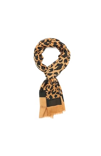 kate spade new york Women's Regal Leopard Oblong Scarf, Stylish Fashion Accessory for Women, panela/black, OS4