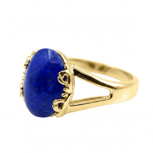 Image of 55Carat Choose Your Color Genuine Stone Ring 18K Gold Plated Oval Handmade Jewellery for Gift Sizes 4-13