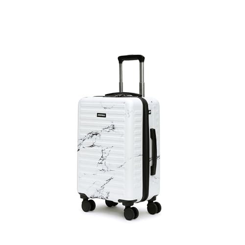 Image of Assembly Stark Hard Luggage 20 Inch (55 cm) Cabin Luggage Trolley, Polycarbonate Dual-Tone Design, TSA Lock, Silent 8 Spinner Wheels, Hard Shell Travel Cabin Marble