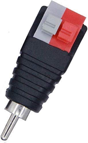 (10 Pcs) MCIGICM Speaker Wire Cable to Audio Male RCA Connector Adapter Jack Plug