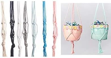 Primitive Planters Mini Macrame Hangers - Tan, 18"