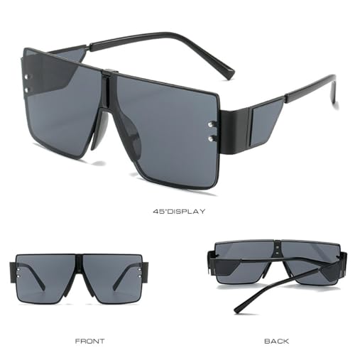 Lunettes de soleil rétro oversized à monture unique et design élégant pour l'été