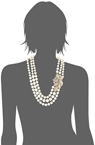 Anne Klein Women's Gold-Tone Blanc Pearl Torsade Strand Necklace, Gold/White, 0 #TOP2