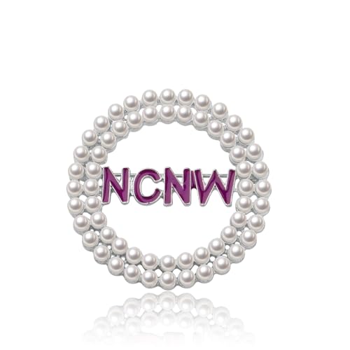 Image of CENWA Sorority Brooch Gift Purple and white Pearl brooch Pin Sisterhood Sorority Jewelry for Women