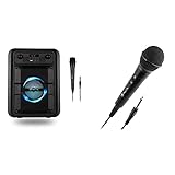 NGS Roller Lingo Black Altavoz Portátil 20W con Tecnología Bluetooth 5.0 y True Wireless Stereo + Singer Fire Micrófono Vocal Dinámico, Micrófono...