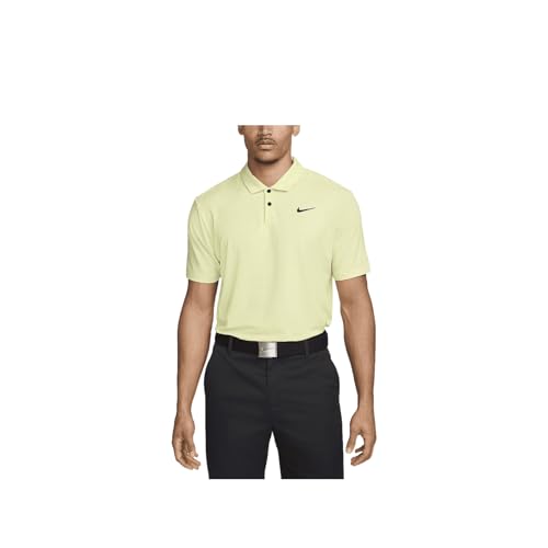 Image of Nike Dri-FIT Tour Men's Golf Polo (Light Lemon Twist/Black, DV3123-736), Light Lemon Twist/Black, XL
